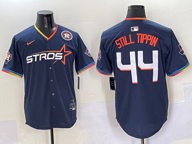 Men Houston Astros #44 Still Tipin Blue Fourth generation Joint Name Nike 2025 MLB Jersey style 4